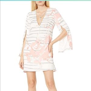 Halston Heritage Split Sleeve Floral dress